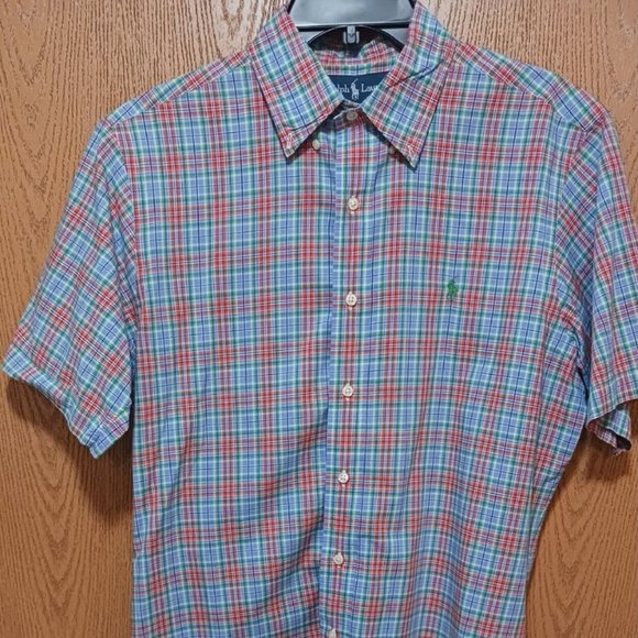 Polo Ralph Lauren Other - Polo (Ralph Lauren)-(Short Sleeve)-(Blue/Red-Plaid)-(Size M)-(Pre-owned)-$30.00